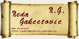 Neda Gakčetović vizit kartica
